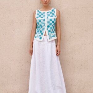 Lila Linen Vest Check